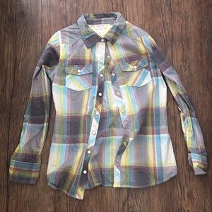 Plaid kid shirt button down